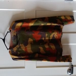Lightweight camoflauge trendy sweater